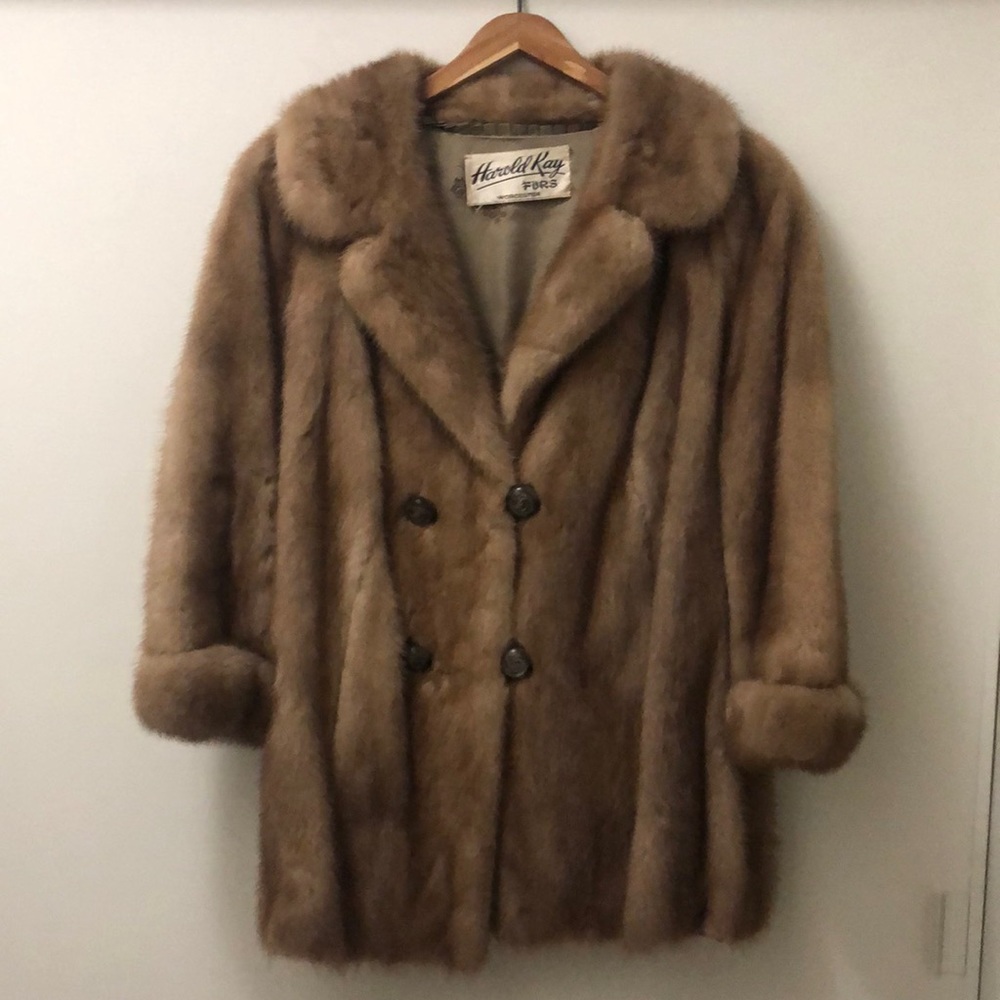 Vintage women’s light brown/ tan genuine fur coat